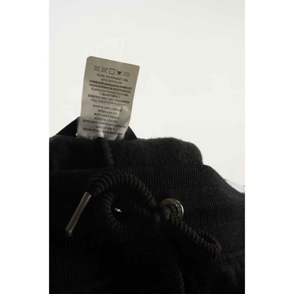 $79 Bebe‎ Sport Fleece Jogger Sweatpants Women's Large Stretch Black Silver Logo